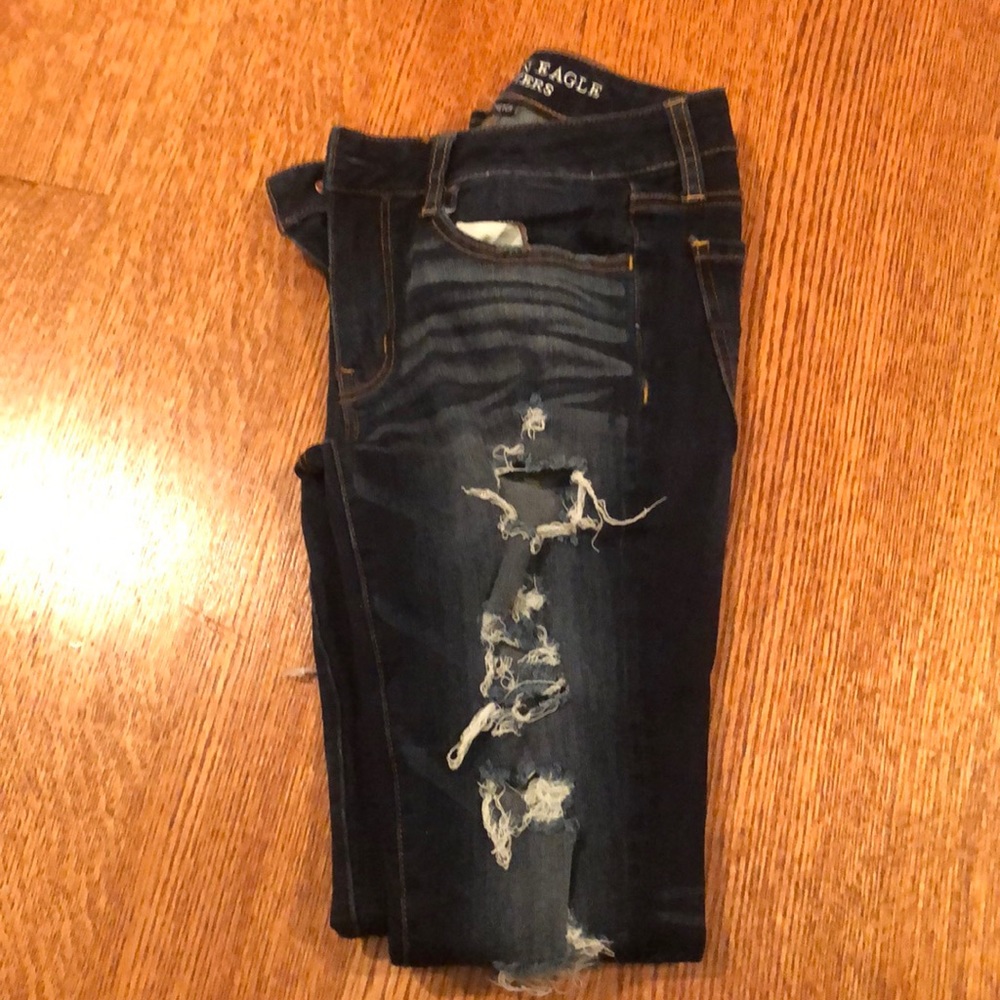 American Eagle ripped denim jeggings